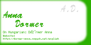 anna dormer business card